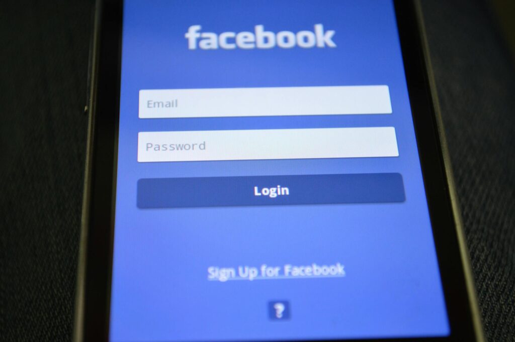 Login screen on Facebook app - example for Python if else statement login checker code tutorial